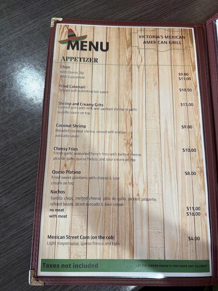 Victoria's Mexican-American Grill Menu image 3